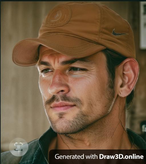 A face of a man, realistic