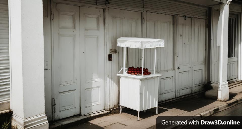 white stand on street