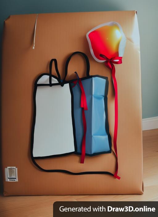 Present with a balloon next to it