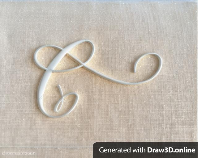 a beautiful French monogram of the letter C, embroidered by hand in fine white thread on fine white linen, monochrome white on white. Please make sure that the C is solid embroidery and white on white.