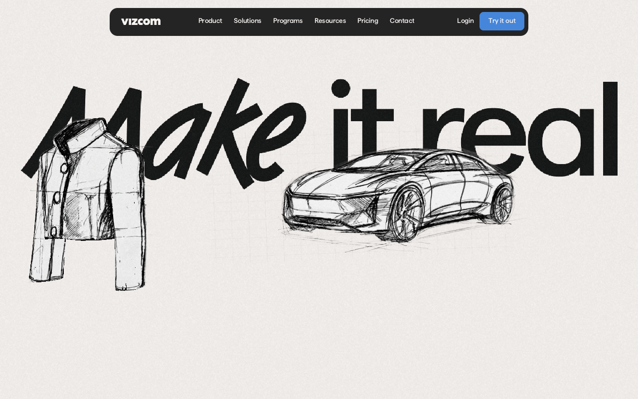 Vizcom industrial design sketch to render interface