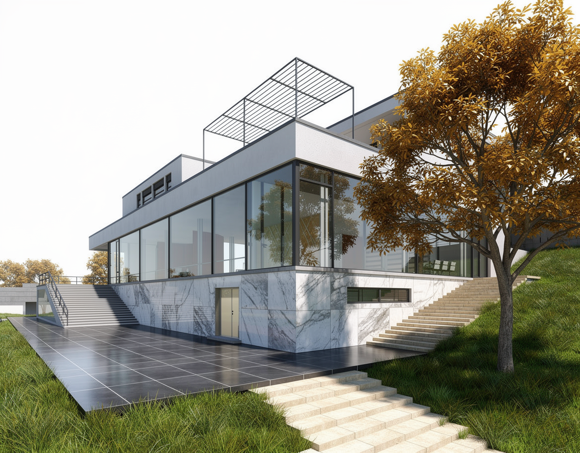 Rendered image generated from annotated drawing instructions