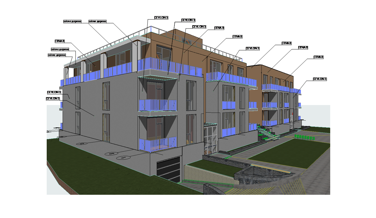 Annotated architectural drawing