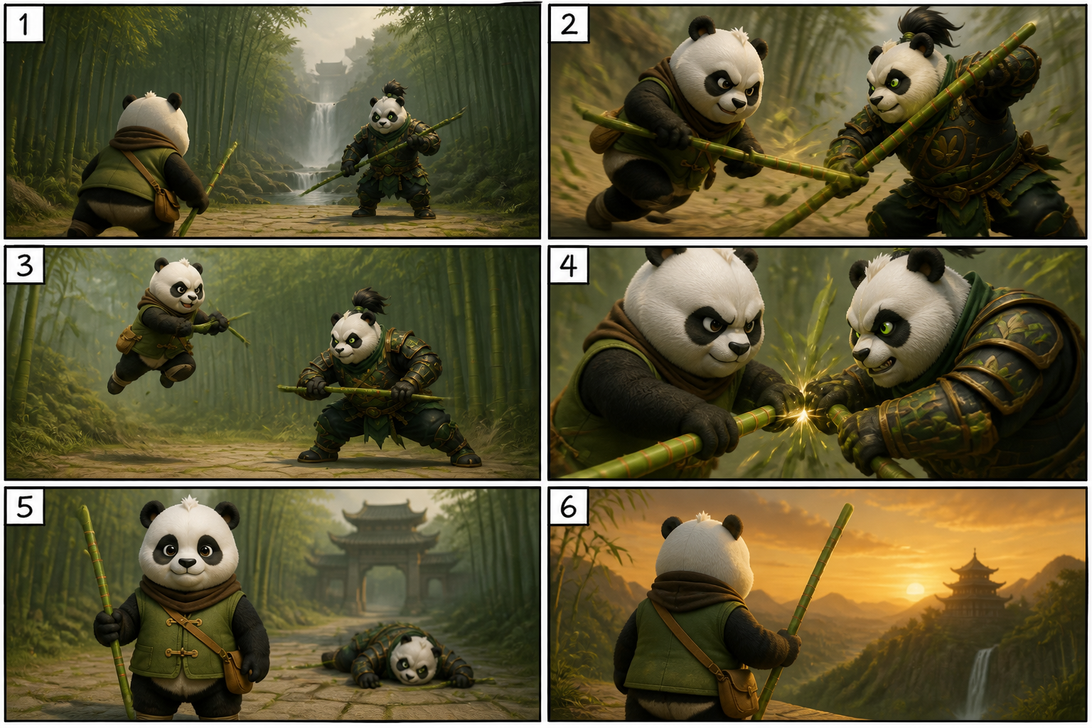 AI-generated storyboard using one or more consistent characters in Draw3D