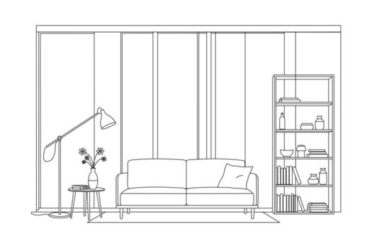 Flat interior drawing