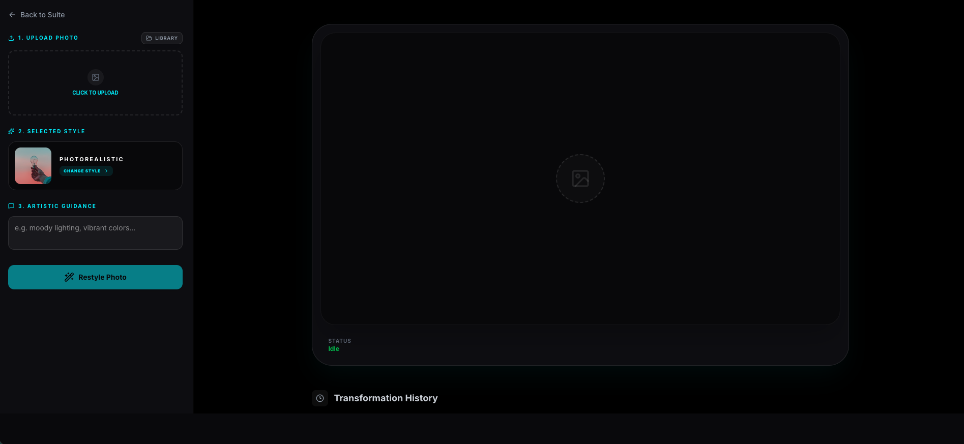 Draw3D Image ReStyler interface